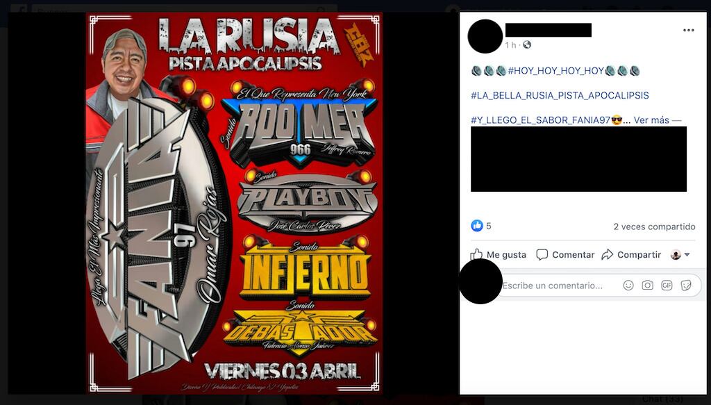 Invitación al evento en Facebook