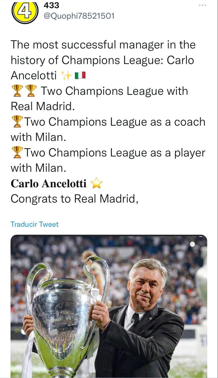 Carlo Ancelotti se ha ganado el derecho a ser llamado el mejor entrenador de la historia en el futbol.
