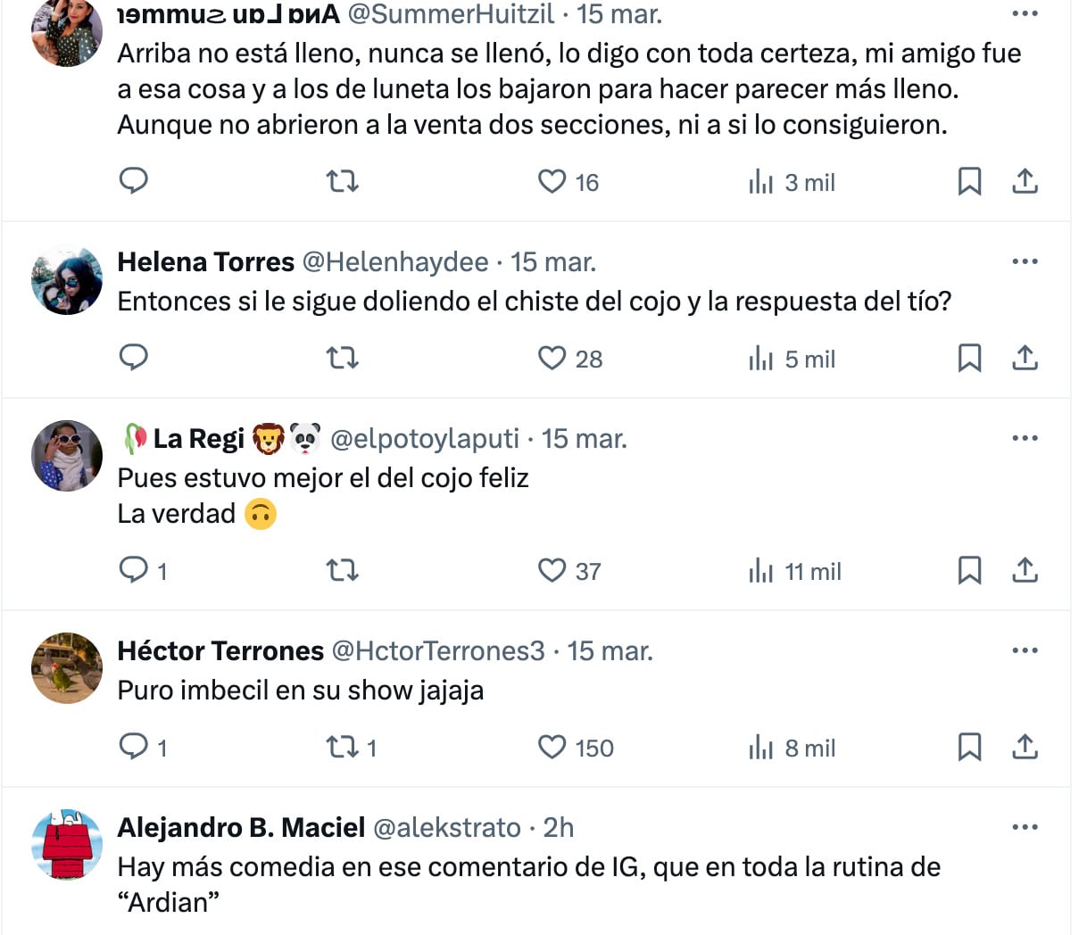 Comentarios de usuarios sobre Adrián Marcelo