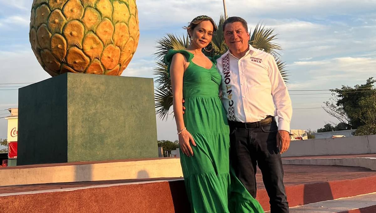 Óscar Cantón Zetina y su esposa