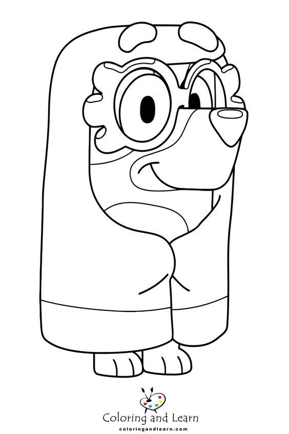 Dibujos de la abuela Bluey para colorear por el Día de los Abuelos en México