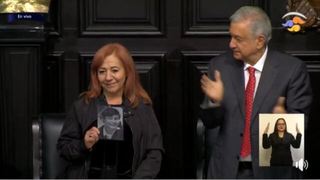 Rosario Piedra Ibarra con el presidente AMLO.