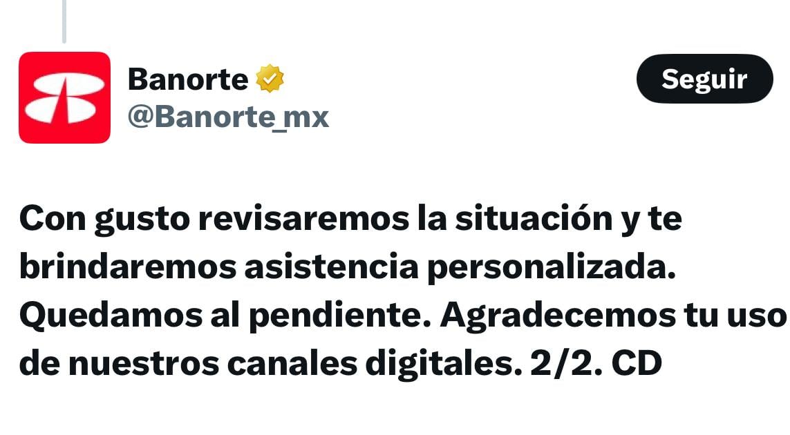 Banorte da la cara tras problema con Mayte Lascurain