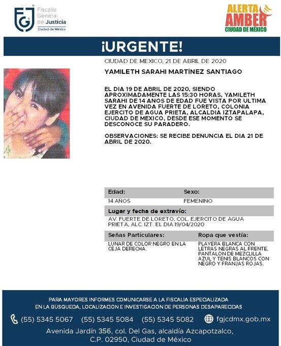 Ficha de búsqueda de Yamileth.