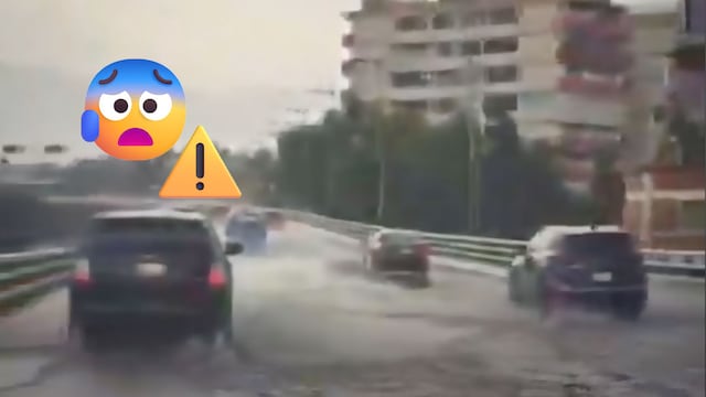 Así quedó el segundo piso del Periférico tras las fuertes lluvias en CDMX