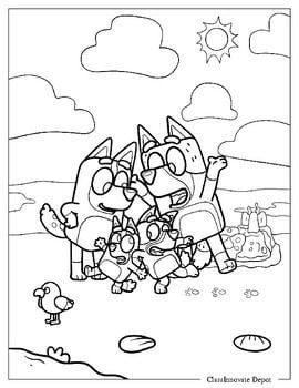 Dibujos de Bluey otoño para colorear