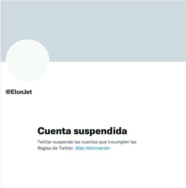 Cuenta @elonjet suspendida