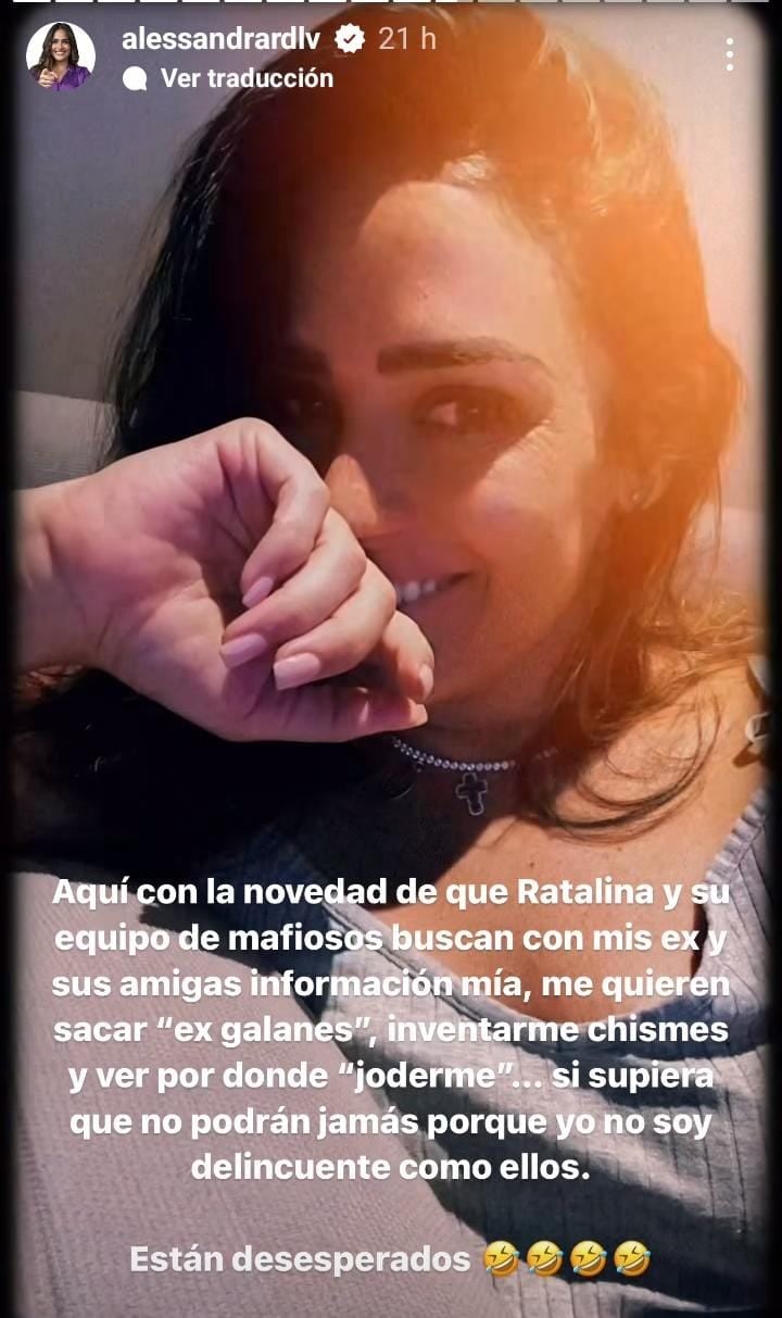 Alessandra Rojo de la Vega en sus historias