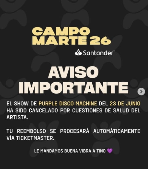 Purple Disco Machine cancela concierto en Campo Marte 26 Santander