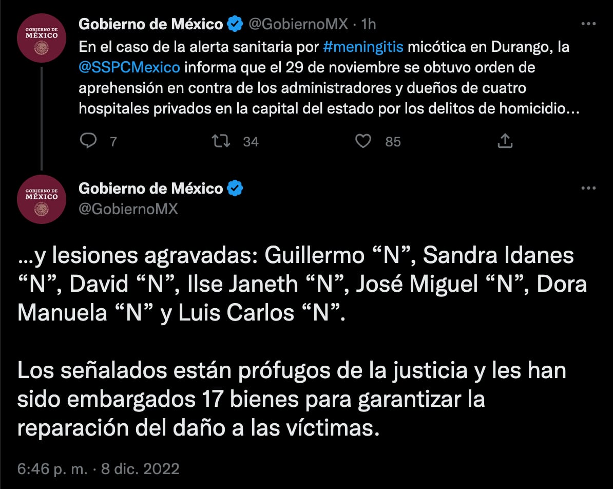 Meningitis: Dueños de hospitales continúan prófugos, pero ya les confiscaron bienes
