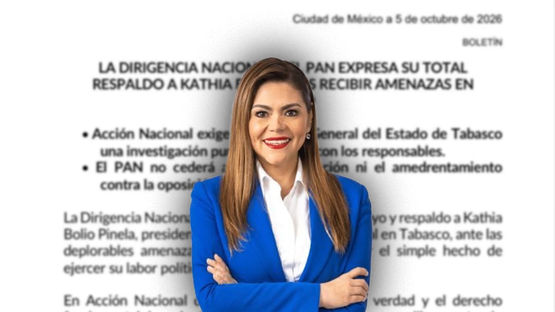 PAN exige investigación urgente por amenazas contra Kathia Bolio en Tabasco