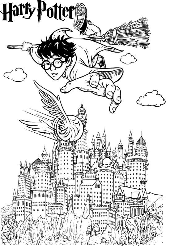 Castillo de Harry Potter para colorear