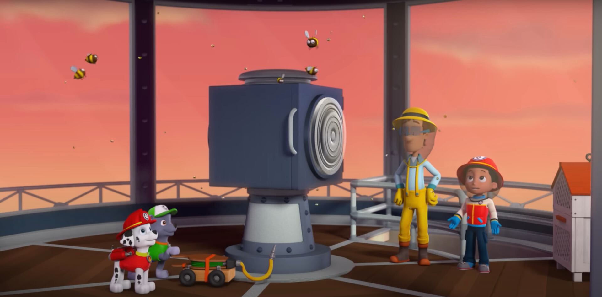 Capítulo corto en YouTube en donde Paw Patrol salvan a las abejas y prueban la miel