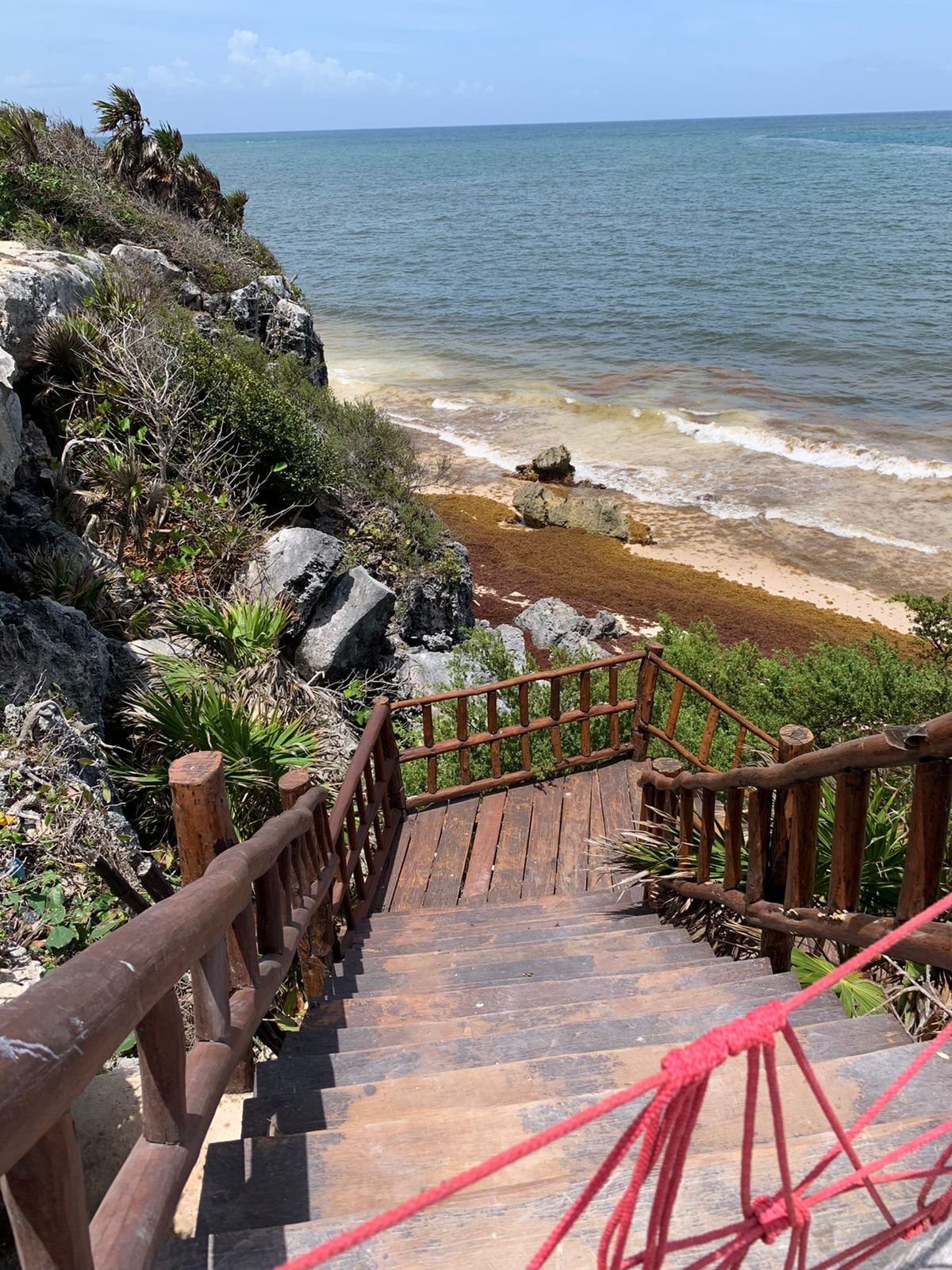 Playa en la zona arqueológica de Tulum
