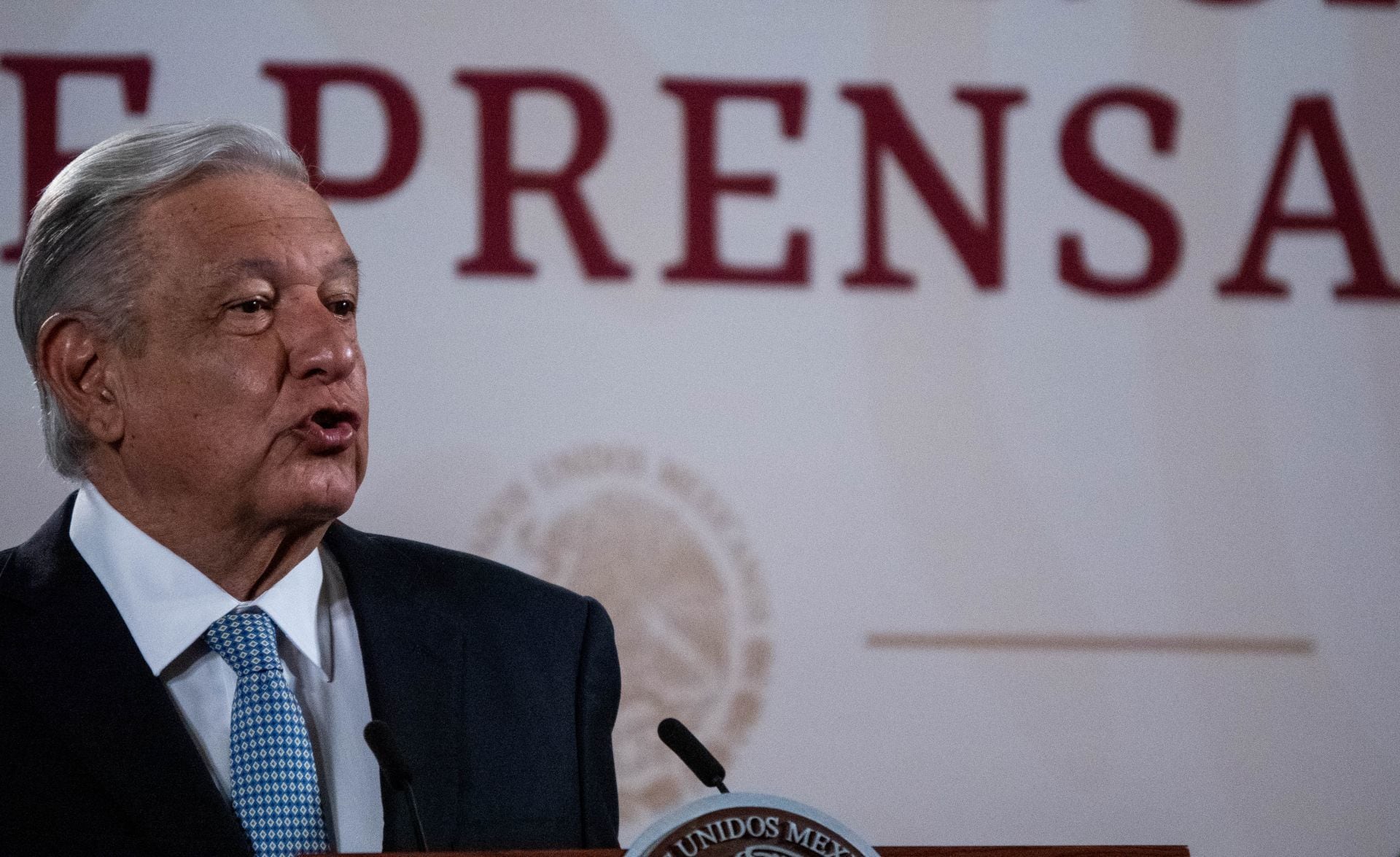 Andrés Manuel López Obrador durante la conferencia matutina desde Palacio Nacional