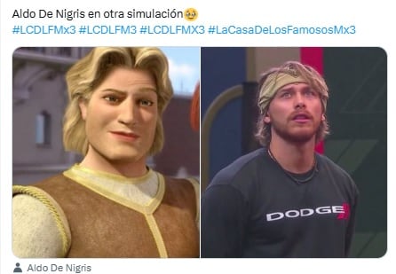 Meme para Aldo Tamez de Nigris de La Casa de los Famosos México 2025.