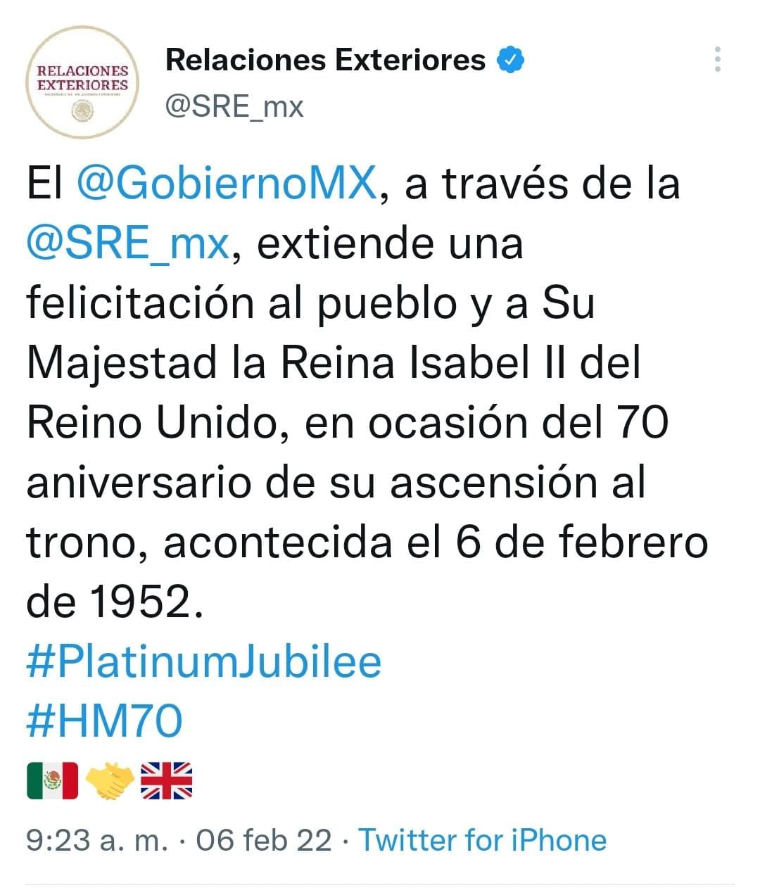 Publicación de Twitter
