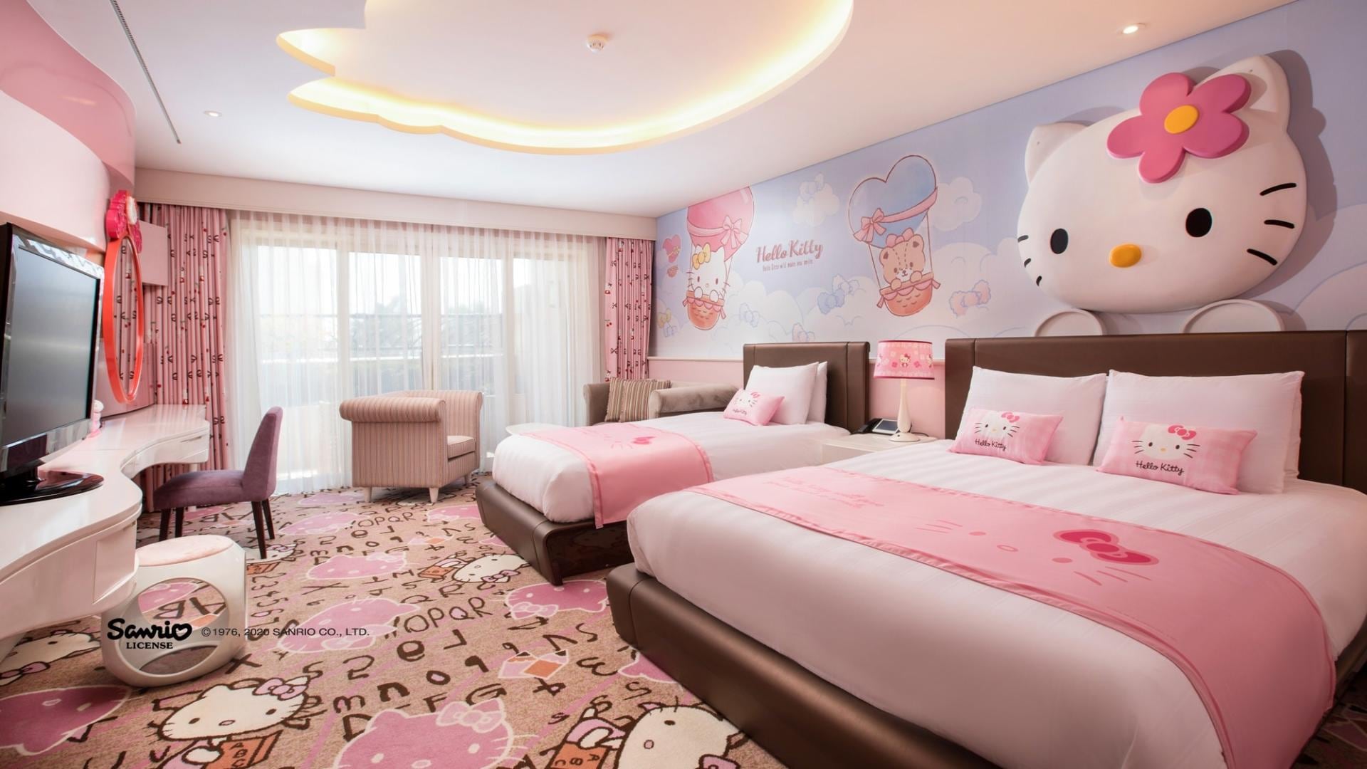 Habitación de Hello Kitty en el Lotte Hotel Jeju en Corea del Sur.