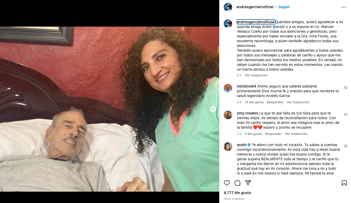Anahí le envió a una neumologa para atender a Andrés García