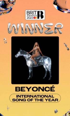 Beyoncé ganó en la categorías Artista internacional del año