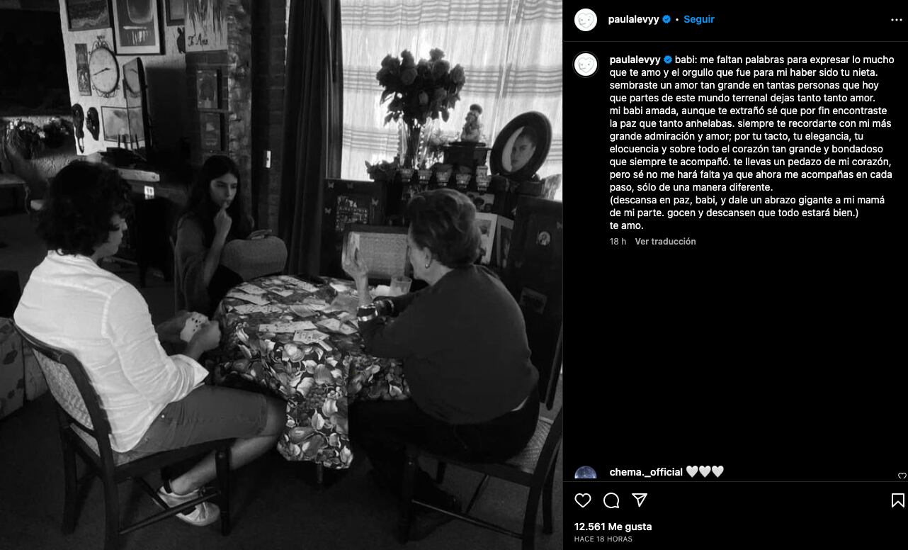 Paula Levy se despide de Talina Fernández con un tierno mensaje