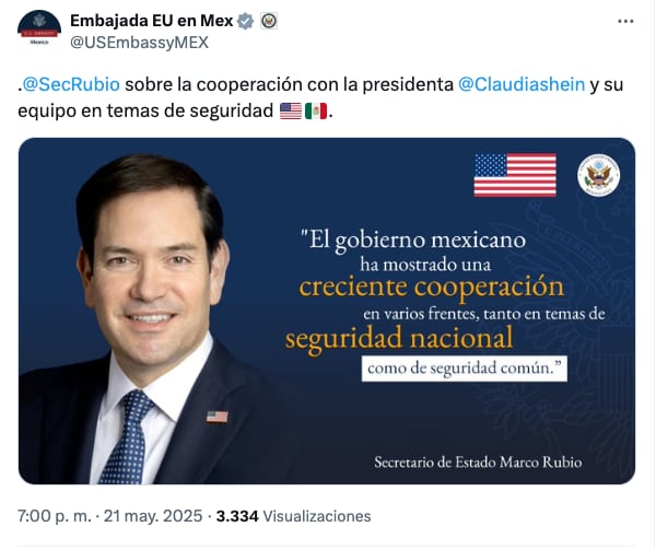 Marco Rubio corrigió la plana tras criticar a México