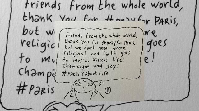 El ilustrador y cineasta Joann Sfar publicó sus opiniones sobre el hashtag #PrayforParis, difundido desde ayer en redes sociales, tras los ataques terroristas en la capital francesa.