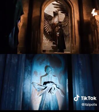 La cámara secreta en Merlina y Harry Potter