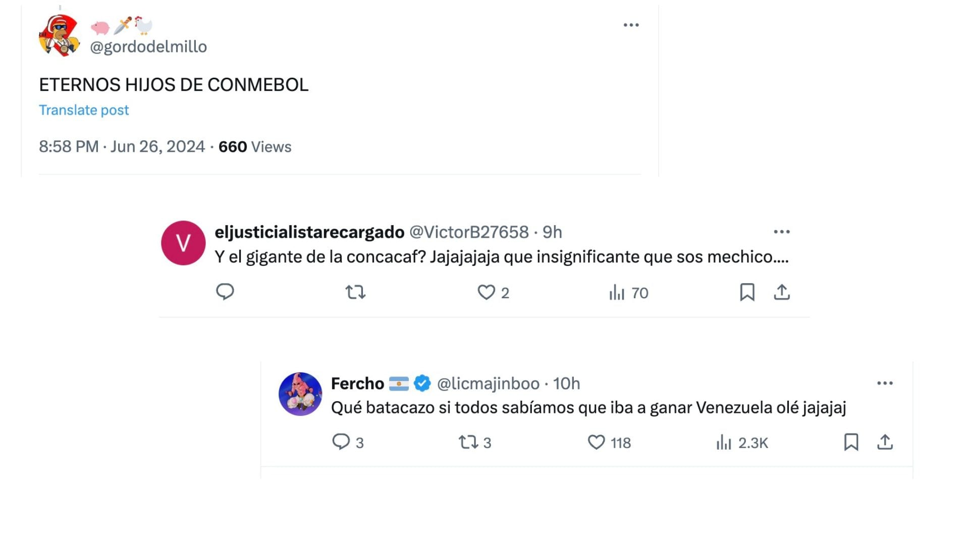 Burlas de los argentinos contra México.