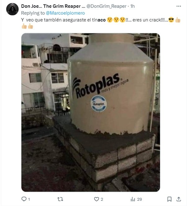 Memes de tinacos amarrados y con nombre del dueño inundan X