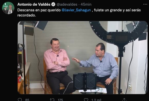Antonio de Valdés se despidió de Javier Sahagún