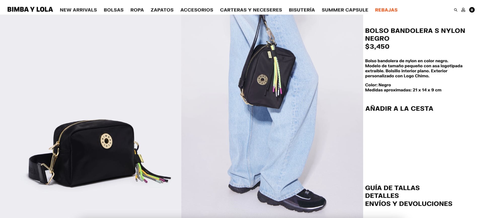 Bolsa de Bimba y Lola que usó Liz Vilchis