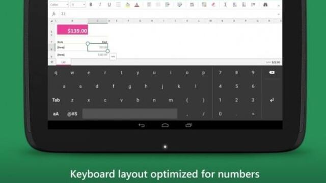 Microsoft crea un teclado virtual diseñado para usar Excel en tablets Android