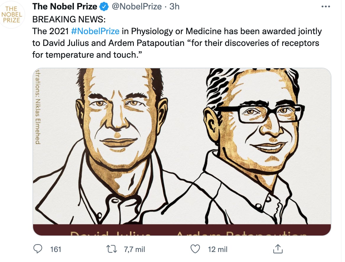 Ganadores del Premio Nobel de Medicina 2021