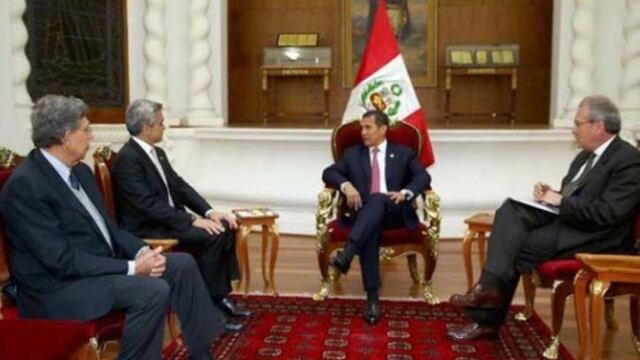 El jefe de gobierno y el mandatario peruano se reunieron en privado por alrededor de 40 minutos. Foto/Presidencia de Perú