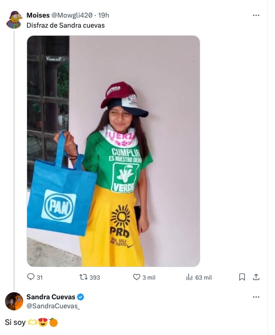 Sandra Cuevas enfrenta con humor críticas por cambiar de partido