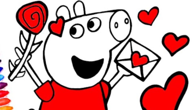 Dibujos de Peppa Pig San Valentín