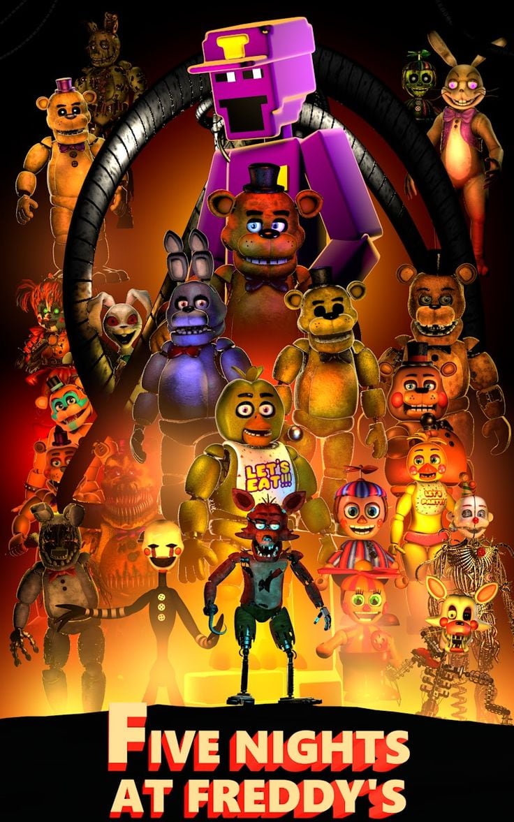 Fondo de Five Nights at Freddy’s con todos los personajes para descargar