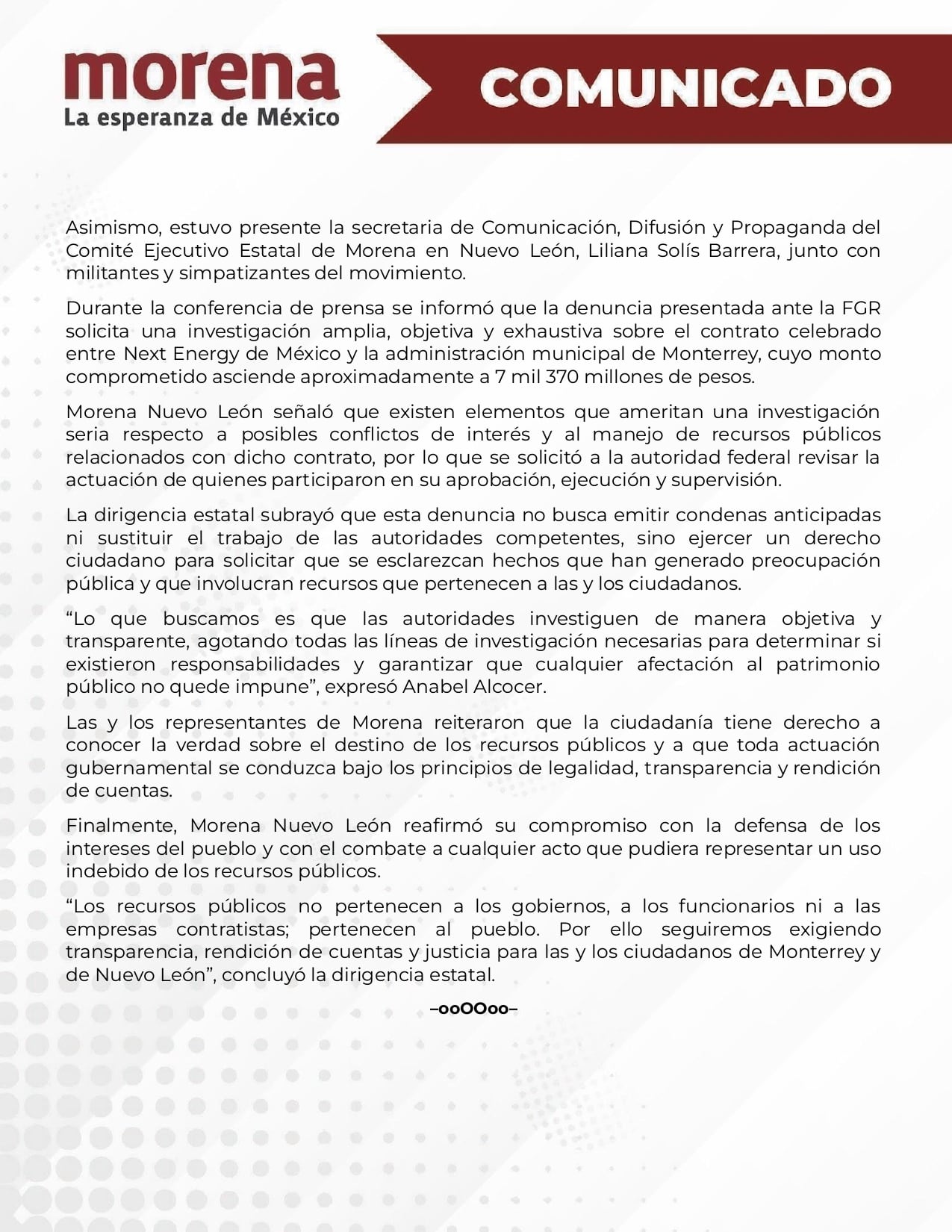 Morena busca que la FGR investigue a Adrián de la Garza por Next Energy