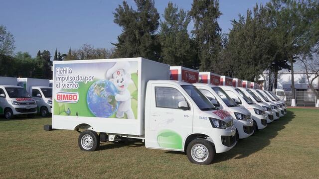 Flotilla de camiones repartidores eléctrica