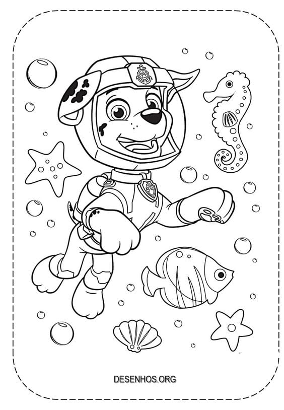 Dibujos de Paw Patrol sirenas para colorear