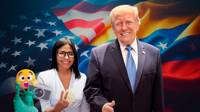Delcy Rodríguez y Donald Trump en Nueva York