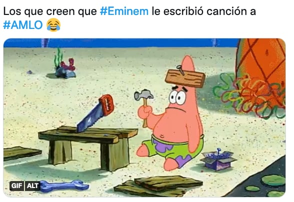 Meme supuesta tiradera Eminem a AMLO