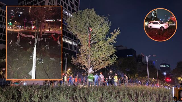 Camioneta se impacta contra Glorieta de la Palma