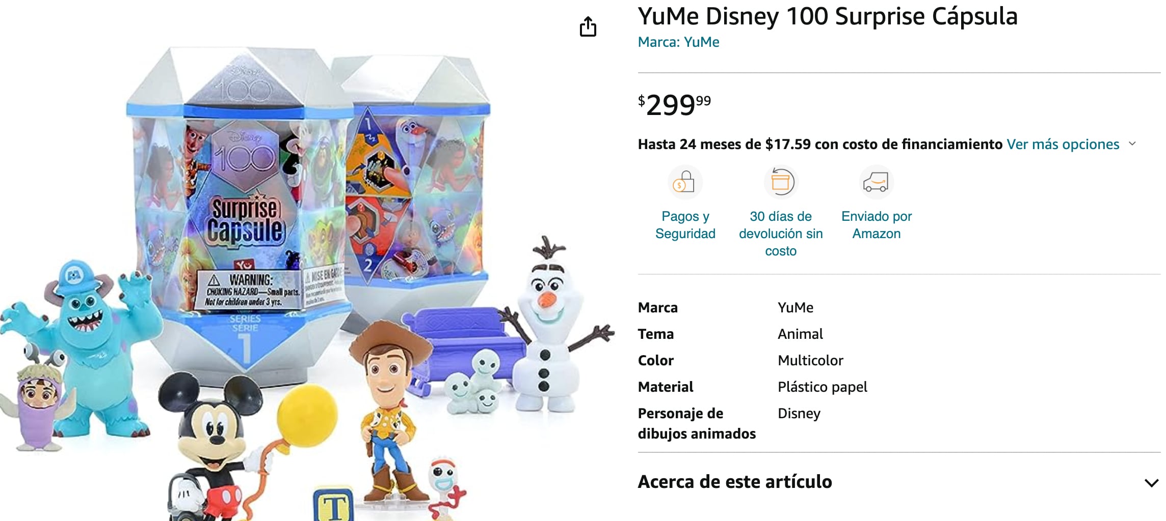 Cápsulas sorpresa de Disney 100 años de Cinemex