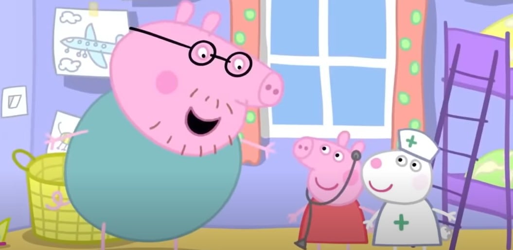 Suzy Oveja es enfermera y Peppa Pig doctora