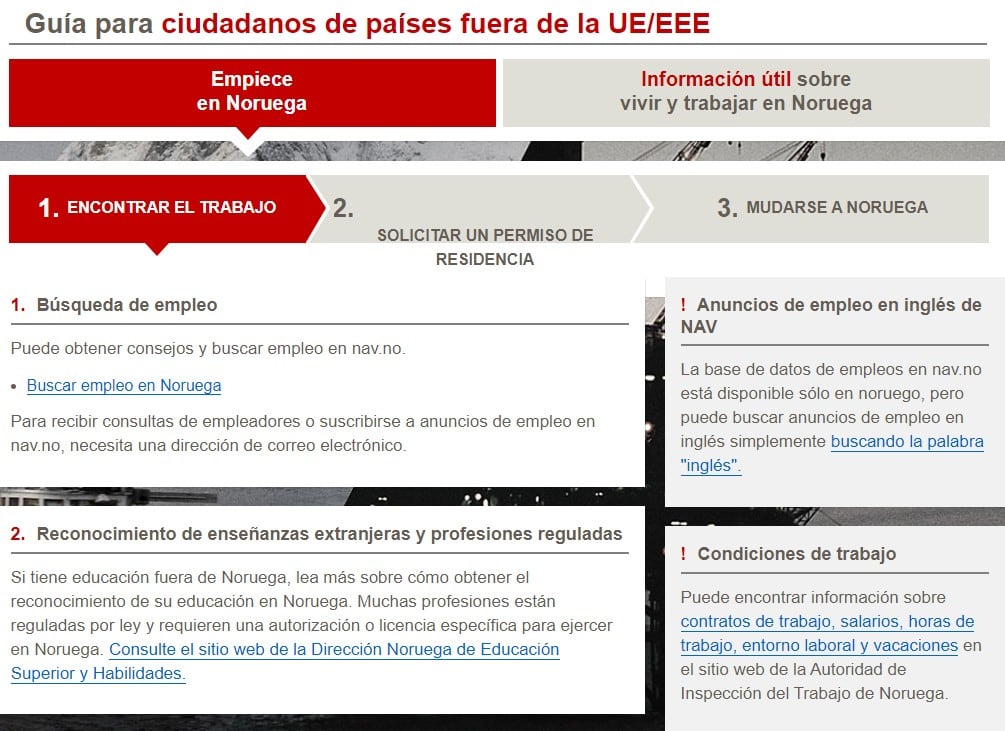 Vacantes de trabajo en Noruega