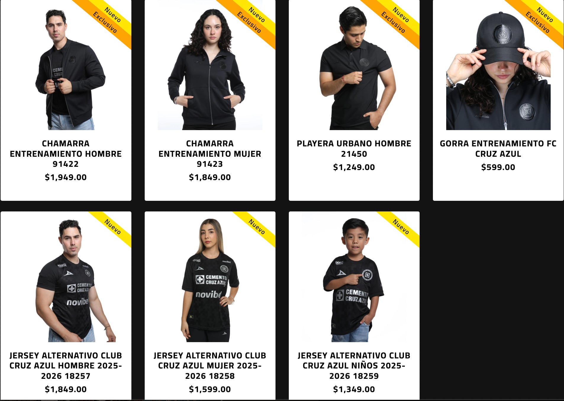 Precios del jersey negro de Cruz Azul y prendas Black Series: