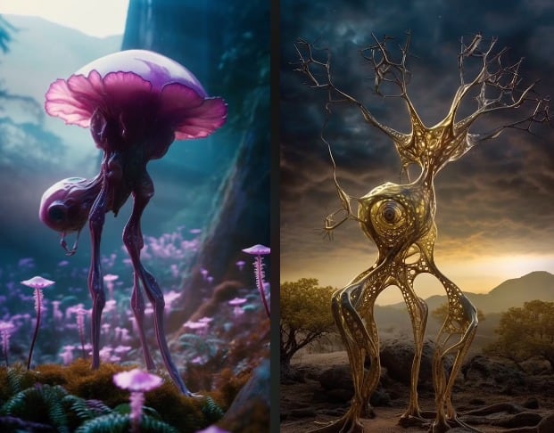 Criaturas alienígenas según inteligencia artificial