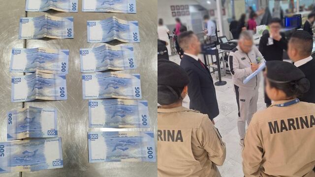 Elementos de Semar le devuelven 6 mil pesos a pasajero que los había extraviado en el AICM